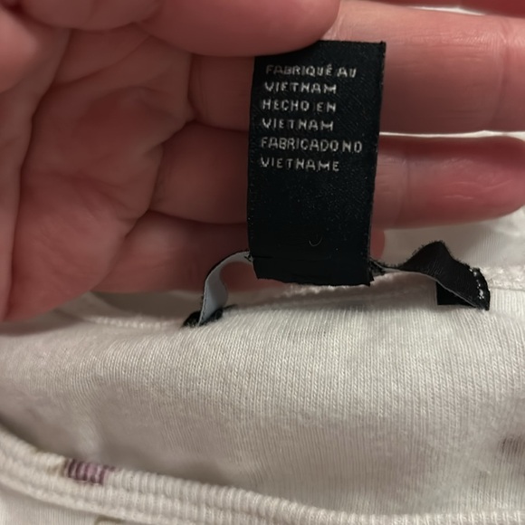 White and Purple Flower Long Sleeve Crop Top, Sz S - Picture 6 of 6